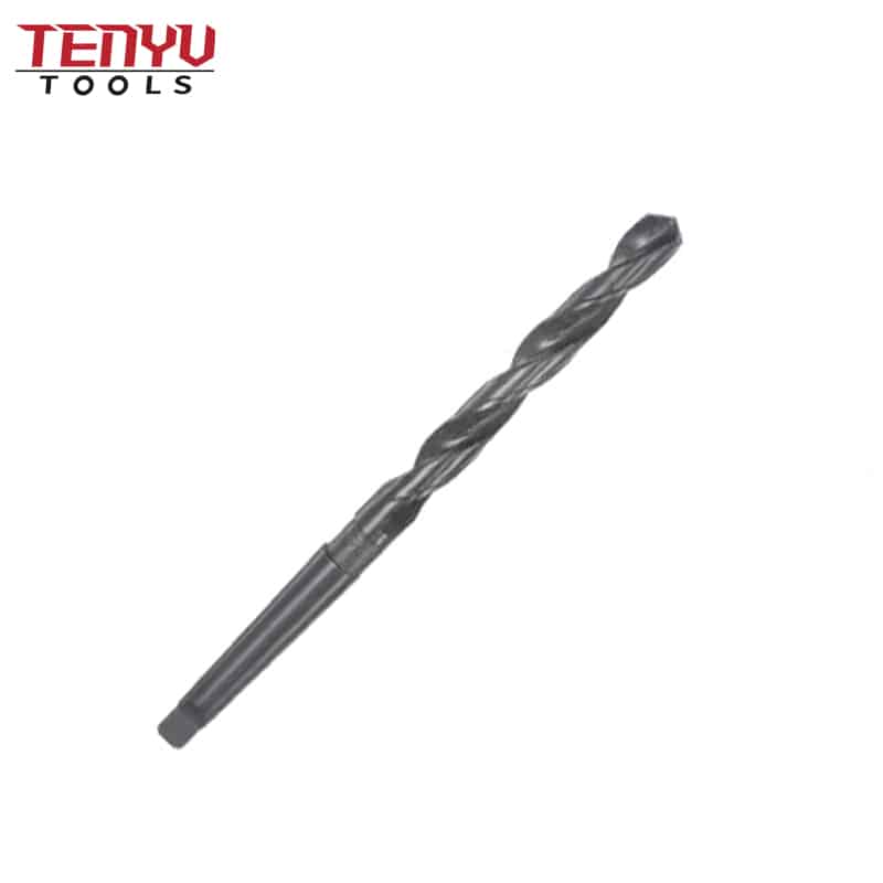 11.8mm twist drill bit with mt1 morse taper shank, 100mm flute length high speed steel black oxide