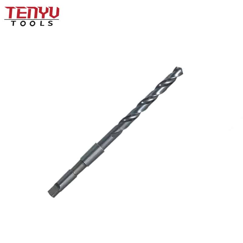 1400 series high speed steel taper shank drill bit black oxide finish morse taper shank spiral flute 118 degree conventional point 2 3 8 size