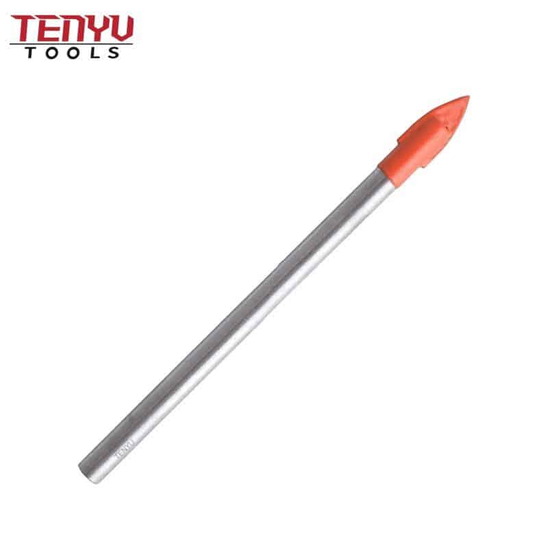 4mm round shank single carbide tip glass tile drill bit with orange paint