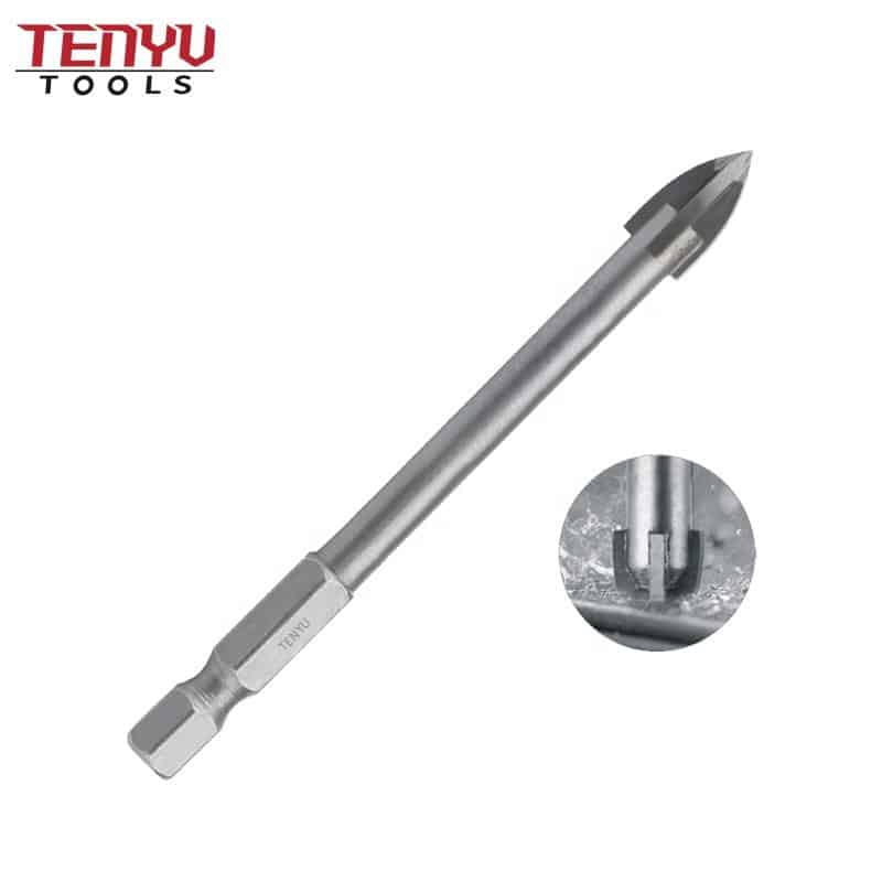 hex shank carbide cross tip 20mm tile drill bit for glass ceramic brick fast drilling