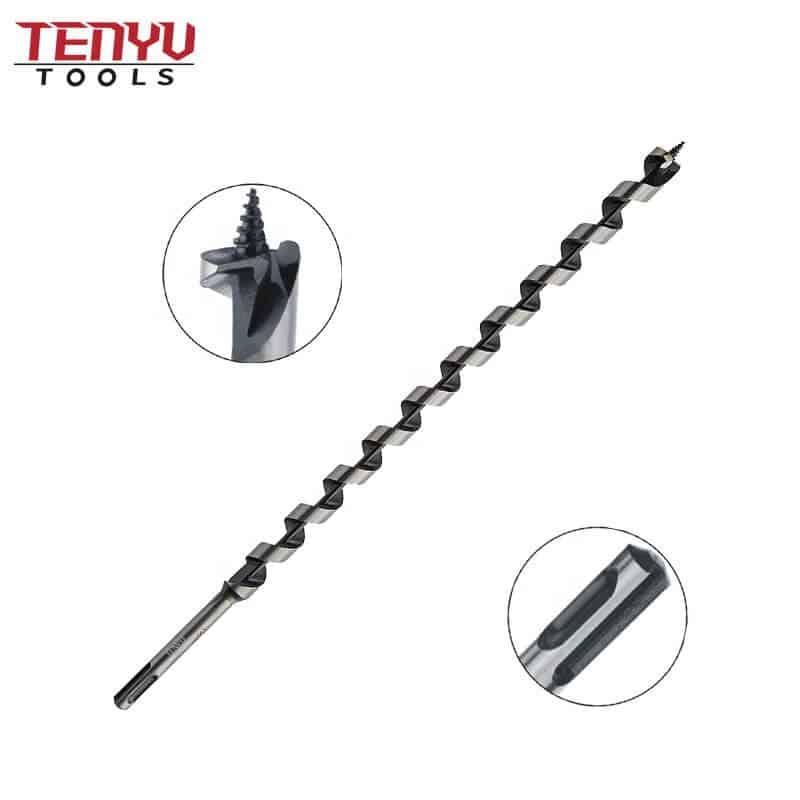 sds plus shank shank single flute wood drill auger bit with stem for wood drilling