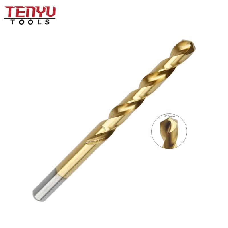 titanium nitride coated straight shank metal stainless steel drill bit