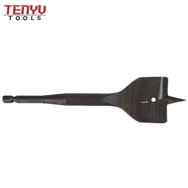 Vástago hexagonal de cambio rápido para trabajo pesado, punta central, pala de madera plana, broca de paleta para orificio de perforación de madera