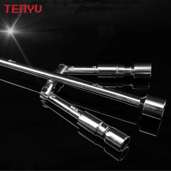 4 way folding lug cross wrench 14 inch sae metric foldable wheel wrench for car