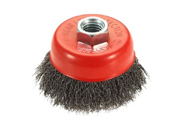 crimped brass cup wire brush twisted stainless steel polishing