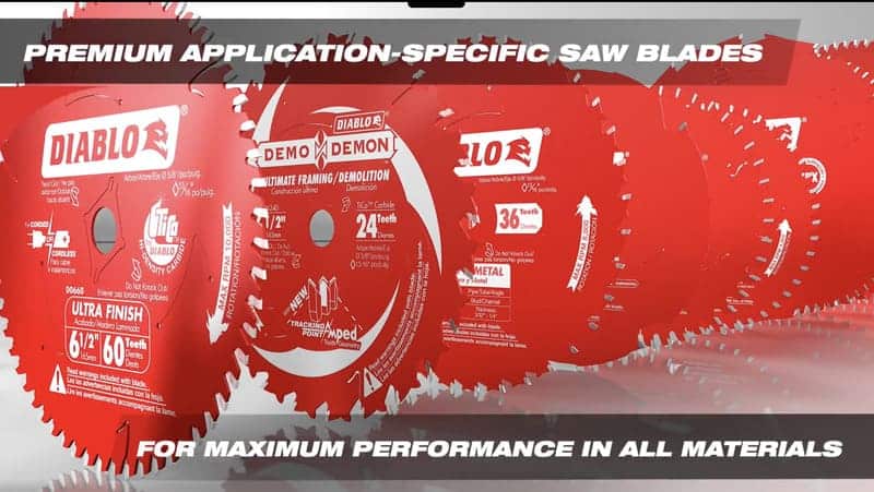 Diablo Circular Saw Blade Technology A close-up of a high-quality circular saw blade, highlighting the teeth