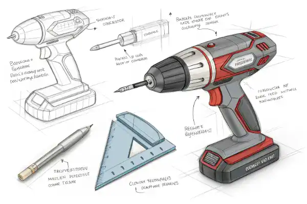 Tool Product Design Studio concept design for new drill bits and saw blades
