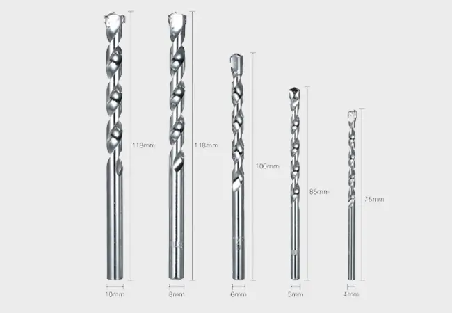 7pcs sand blasted u flute carbide tipped masonry drill bit set in pvc bag for concrete brick masonry drilling 4