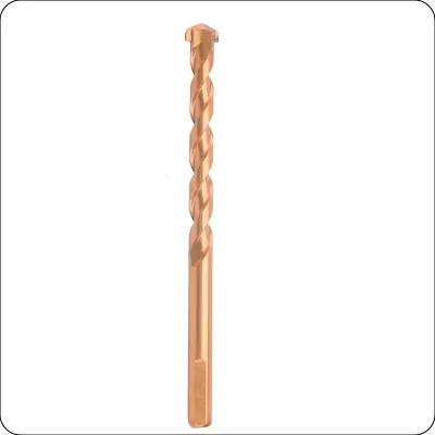 carbide tipped masonry drill bit for concrete brick masonry drilling with triangle shank copper plated l flute