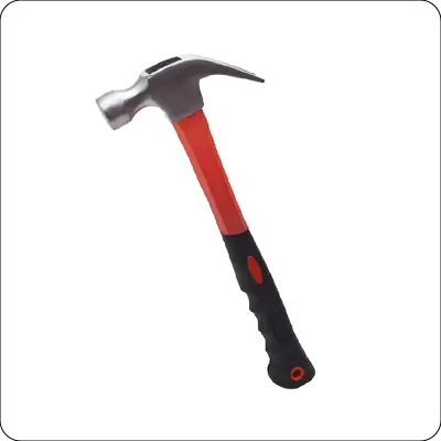 claw hammer with forged hardened steel head with shock absorbing fiberglass rubber grip framing hammer multipurpose use