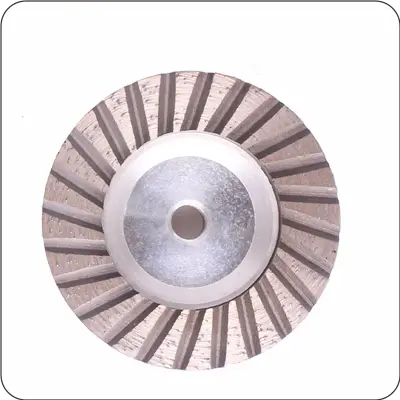diamond turbo grinding cup wheel silent core with flange and aluminum base for marble granite grinding