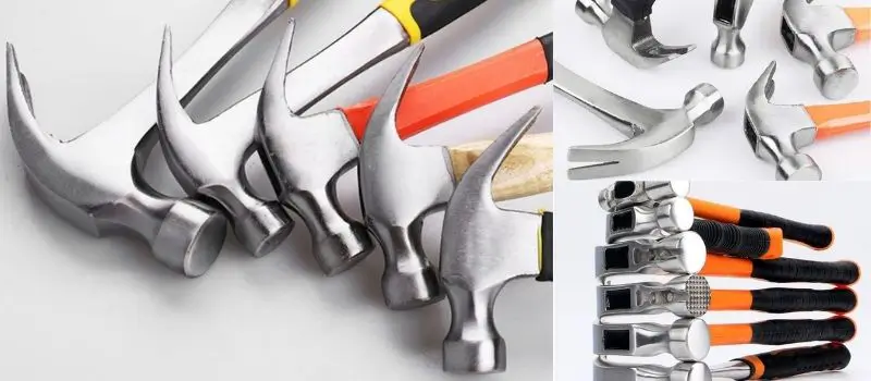 different sizes of hammers