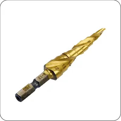 hss 4241 step unibit cone drill bit metric size for metal drilling with single flute and hex shank 6