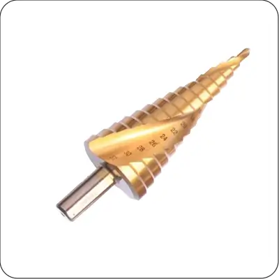 metal step drill bit set metric size double flute titanium coated sheet with triangle shank 1