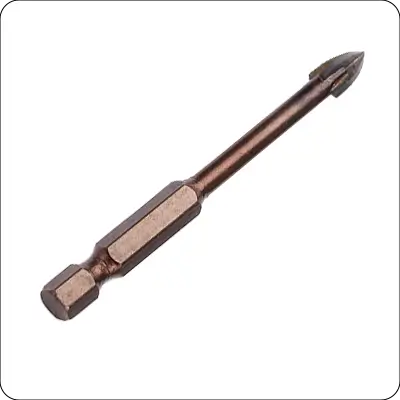 Broca de vidrio de vástago hexagonal recubierta de ámbar de 8 mm para perforación de azulejos de porcelana de vidrio cerámico