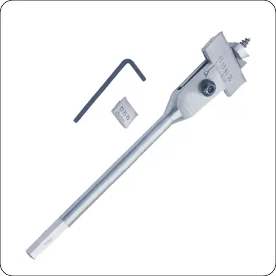 adjustable flat wood spade paddle drillbit with screw point tip for wood drilling