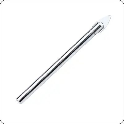 chrome plated round shank single carbide tip glass drill bit