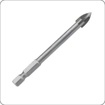 sand blasted quick change hex shank cross carbide tip glass drill bit