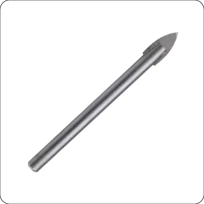 sand blasted round shank single carbide tip glass drill bit