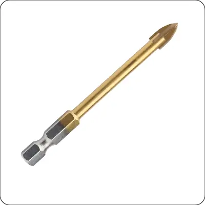 titanium coated quick change hex shankcross carbide tip glass drill bit