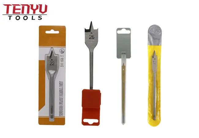 wood flat spade paddle drill bits package