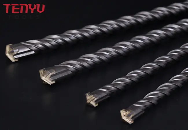7pcs sds max rotary electric hammer carbide drill bit set with cross tip provides fast masonry drilling 2