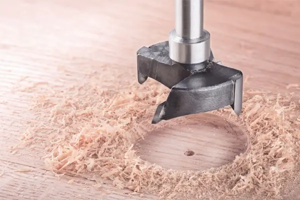 Forstner Bit Drilling Clean Flat Bottom Hole in Wood