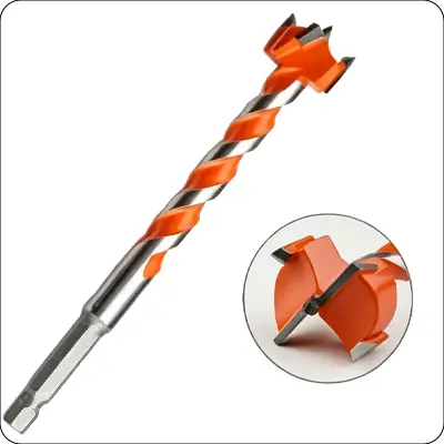 hex shank wood auger drill bit three point tip